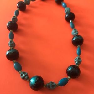 Blue skull necklace